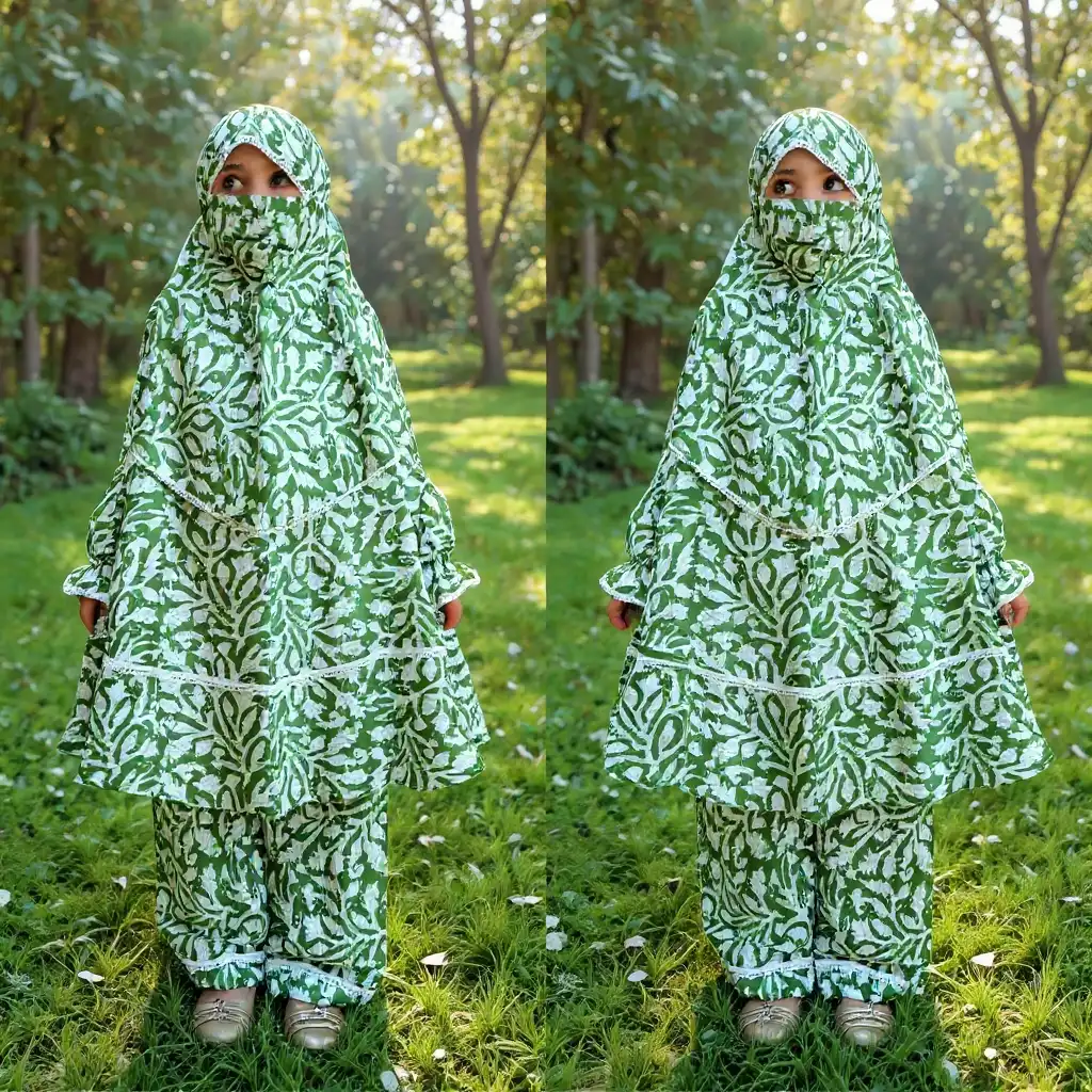 Kids Cotton Khimar Set D-KCK111