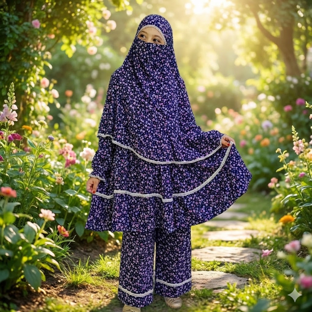 Kids Cotton Khimar Set D-KCK122