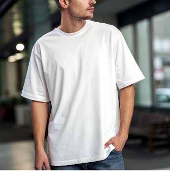 Solid Drop-Sholder White with costomized DTF Print | Lycra Drop knitting dyeing ( Minimum 5 pcs ) (EDP-1992)
