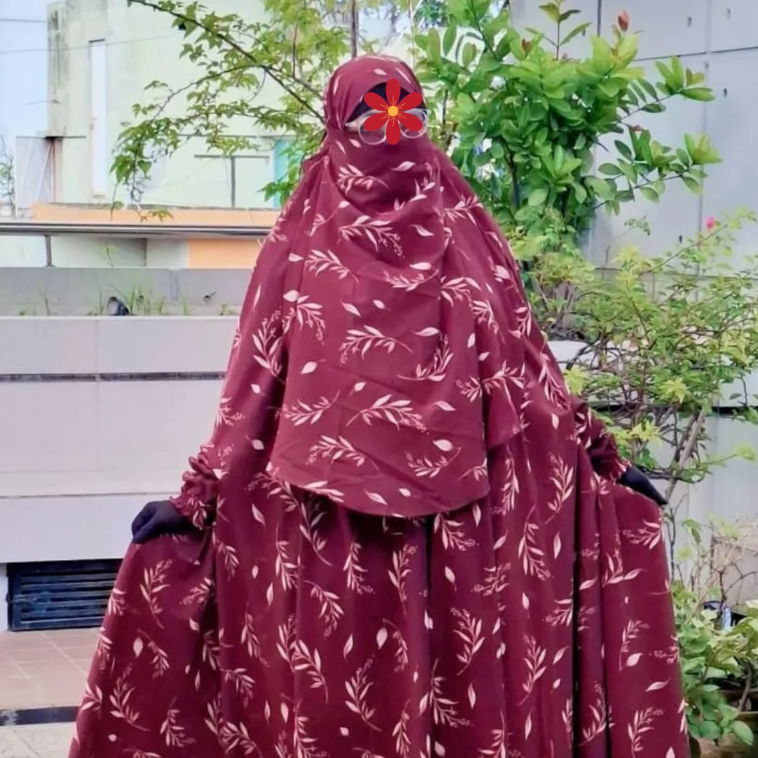 Cherry Georgette Fabric Full Long Jilbab D2-CG121