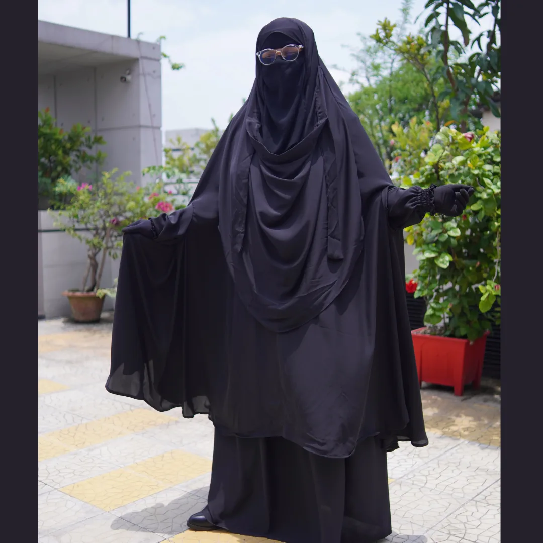 Cherry Georgette Fabric Khimar Scarf Set D-CG105