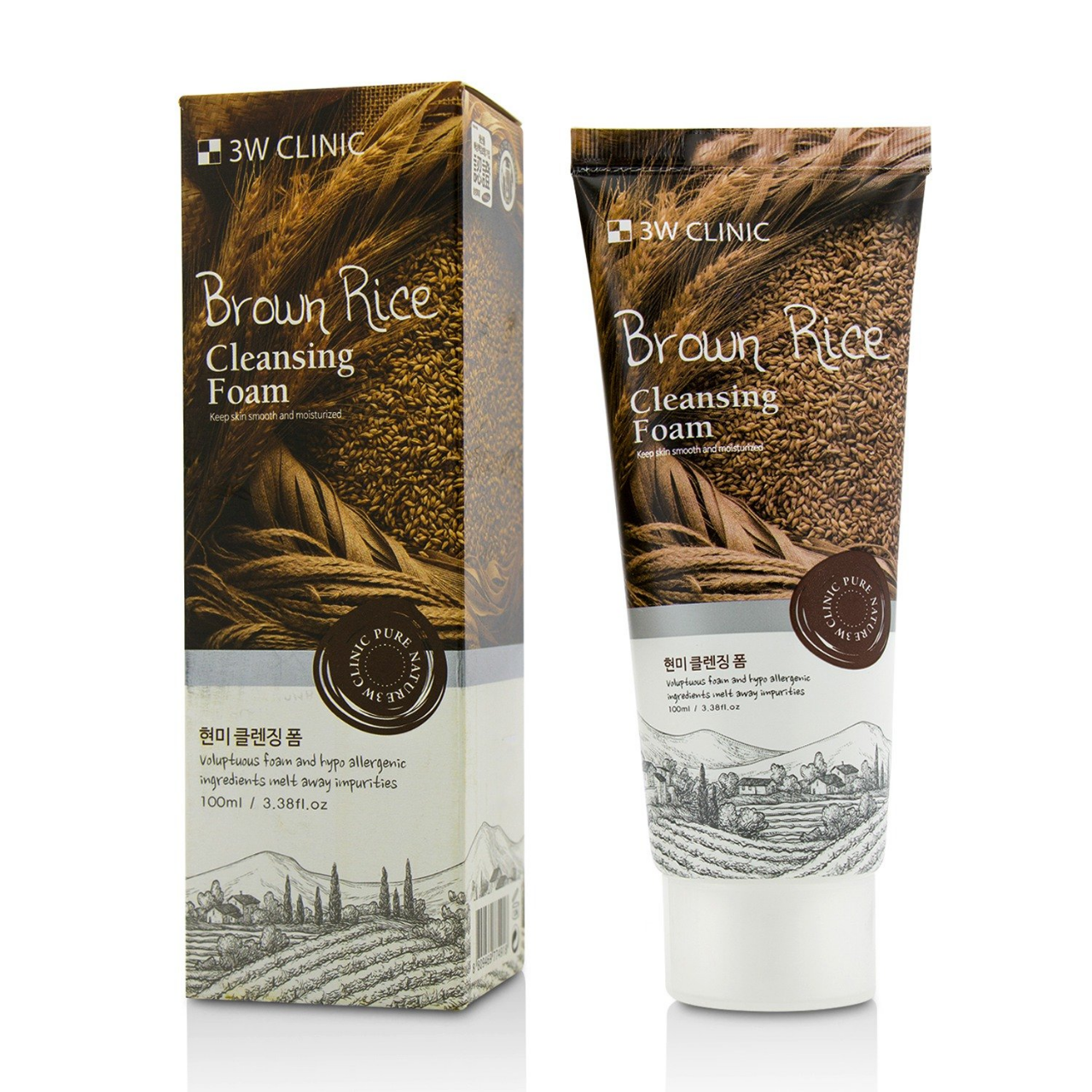 3W Clinic Brown Rice Foam Cleansing Face Wash – 100ml (E-2182)
