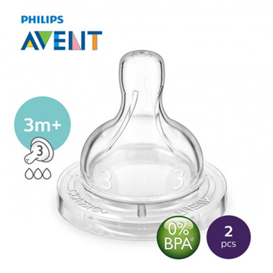 Philips Avent Bottle Nipple Anti Colic Teat Medium Flow 2pc - 3m+ (EDP-2529)