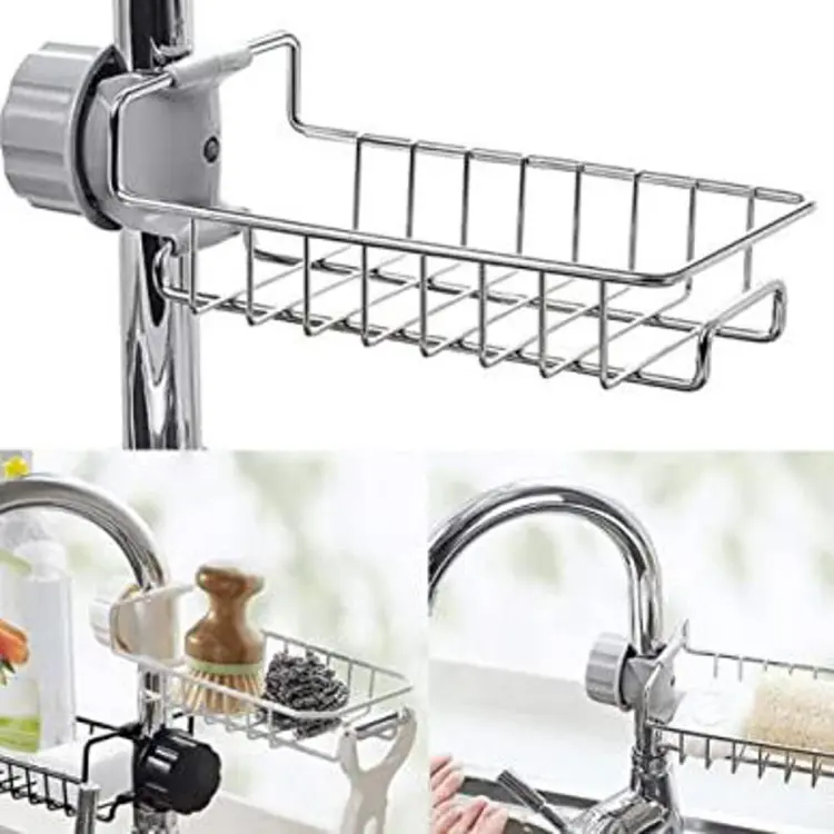 Stainless Steel Faucet Rack Kitchen Sing Organizer Holder-1Pcs (E-1893)
