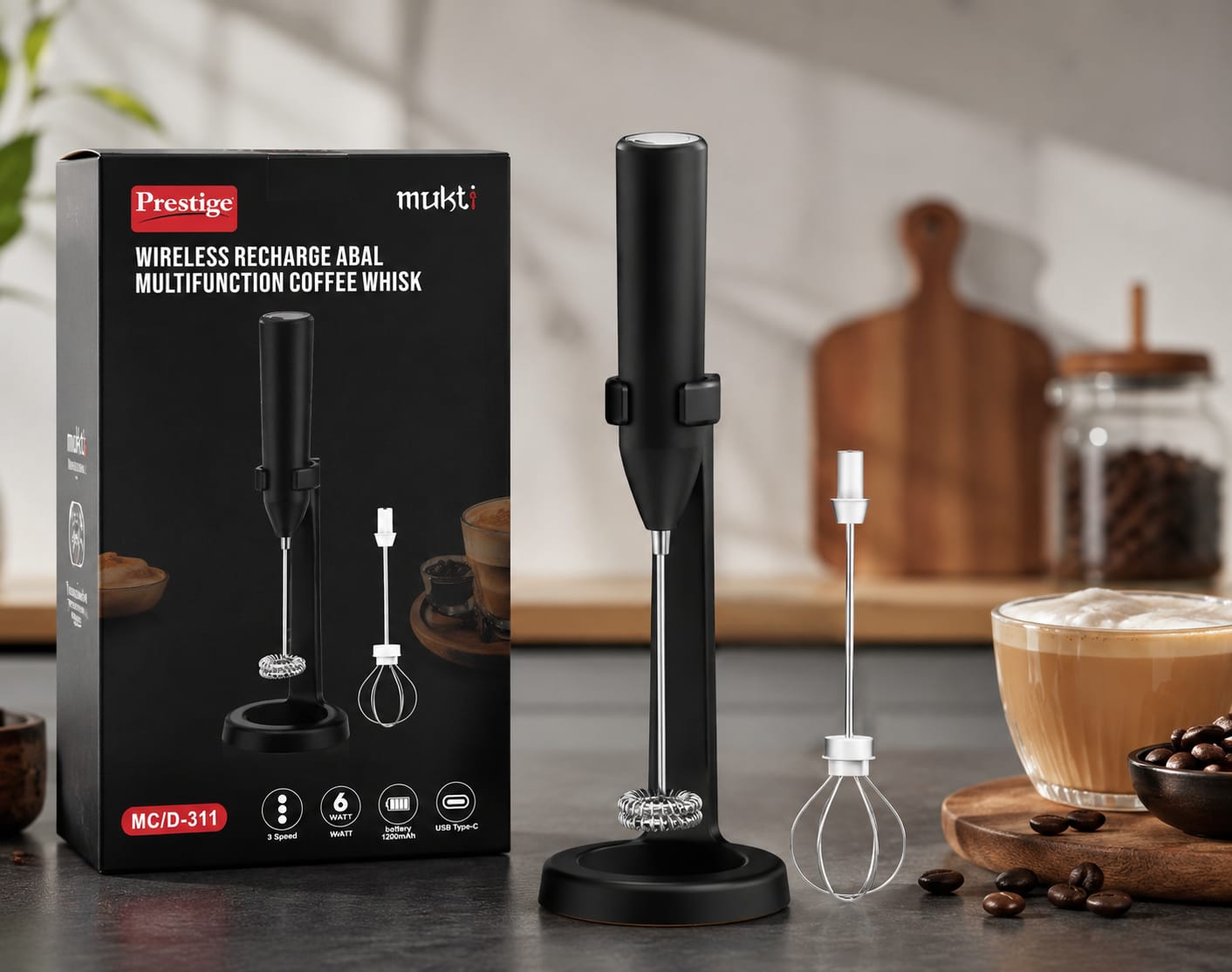Wireless Multifunction Coffee Whisk (EDP-3637)