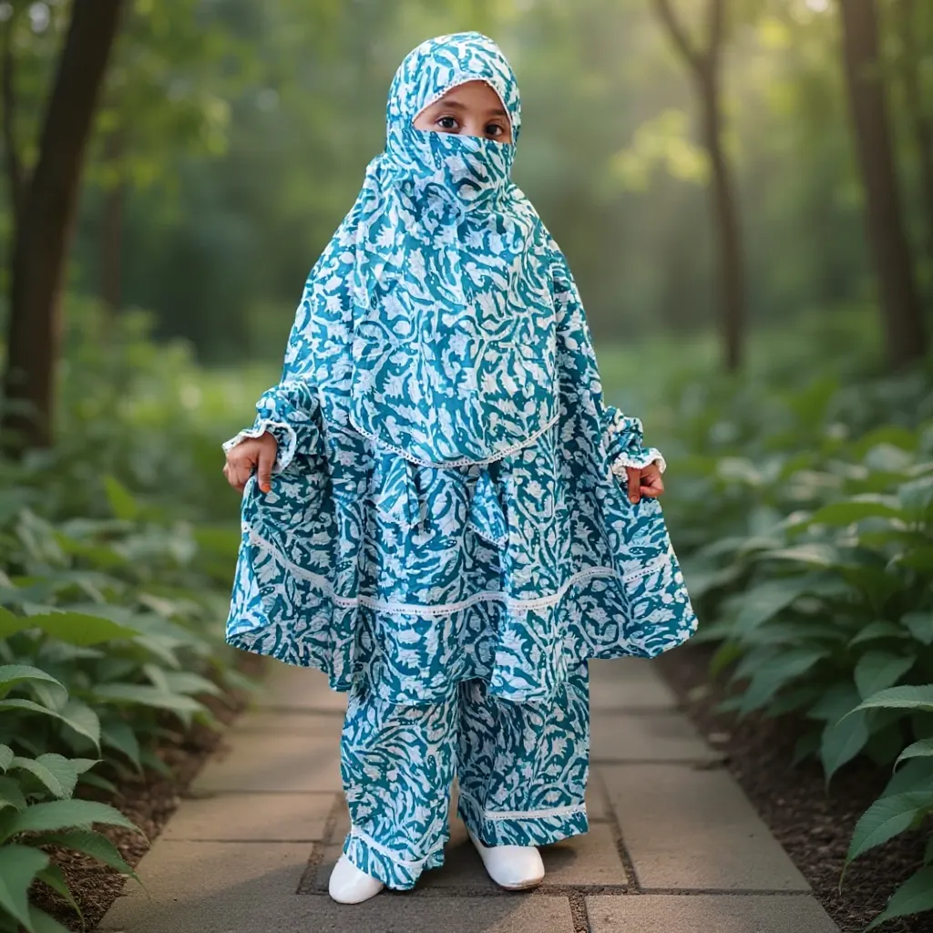 Kids Cotton Khimar Set D-KCK101