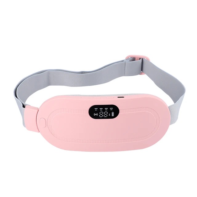Portable Electric Menstrual Heating Pad Smart Warm Palace Belt Belly Vibration Massager Period Pain Relief Waist Cramps Device (EDP-3602)