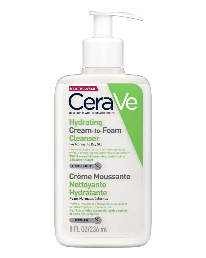 CeraVe Hydrating Cream to Foam Cleanser 236ml I Made in UK (EDP-3448)