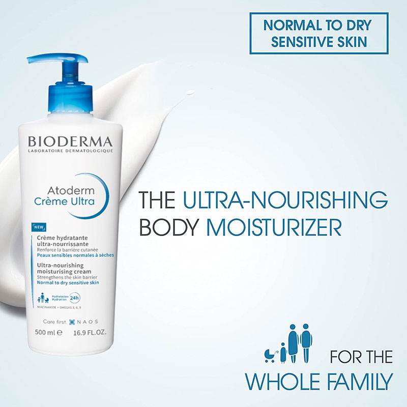 Bioderma Atoderm Creme Ultra 500ml Ultra-Nourishing Moisturizing Cream For Normal To Dry Sensitive Skin (E-2253)