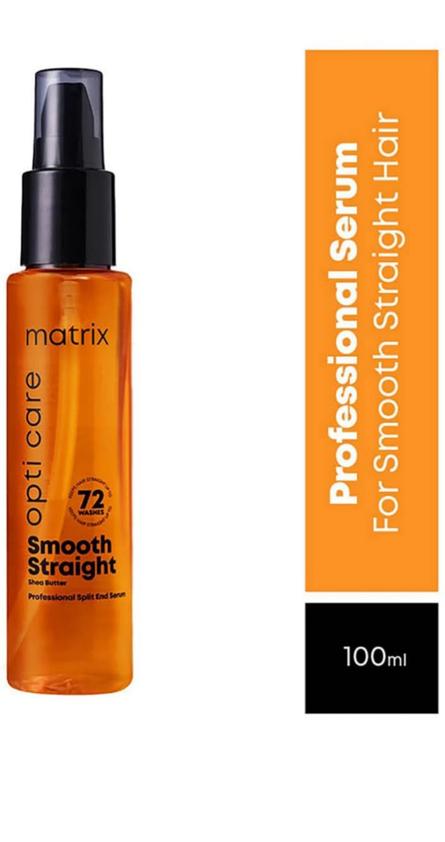 Matrix Hair Seum 100ml Opti Care Smooth Straight Professional Split End Hair Serum with Shea Butter for All Hair Types - Paraben Free (EDP-2471)