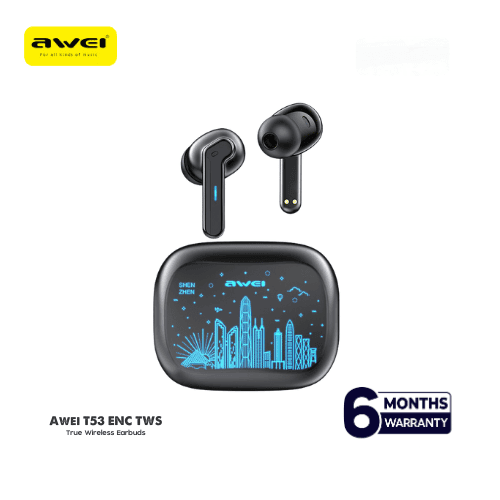 Awei T53 TWS Colorful Light Wireless Earbuds (EDP-3114)