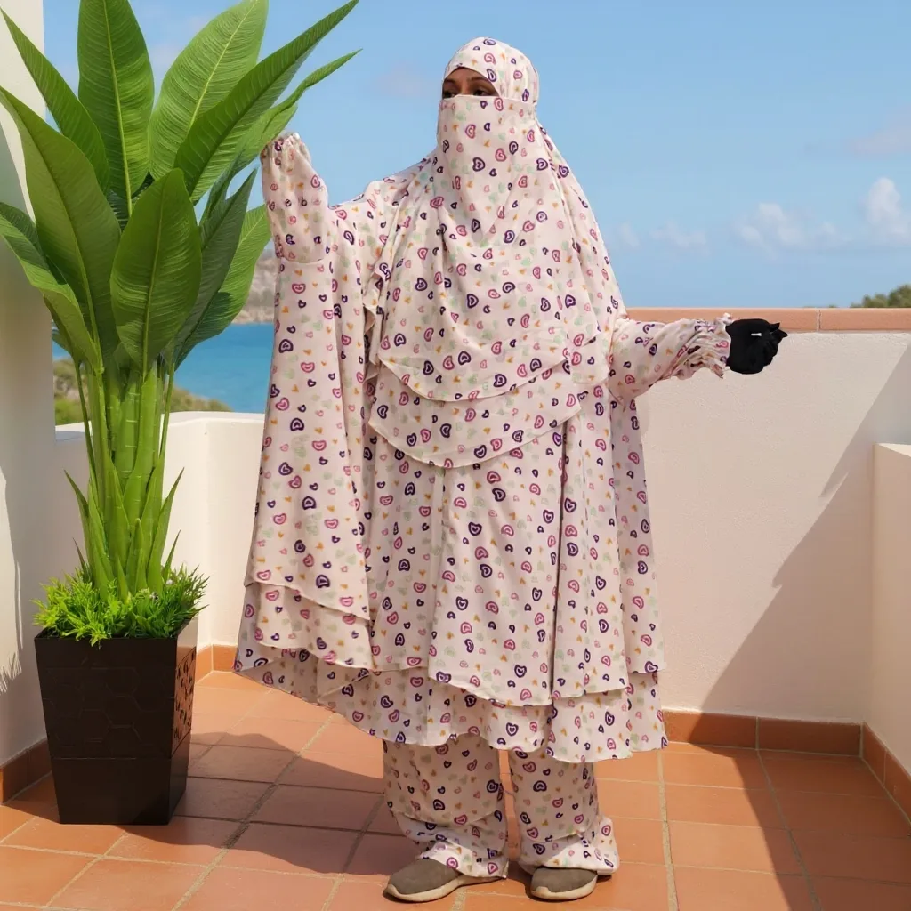 VIP Dubble Part Woman Cherry Khimar Set D-KCKS124