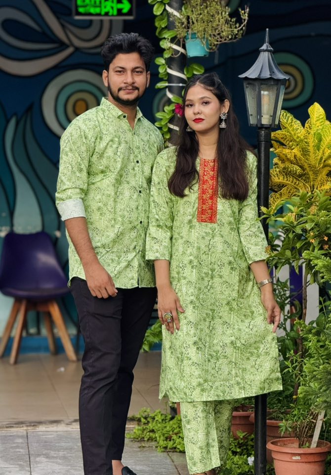 Matching Couple Dress | 2 Pcs and shirt E-3519