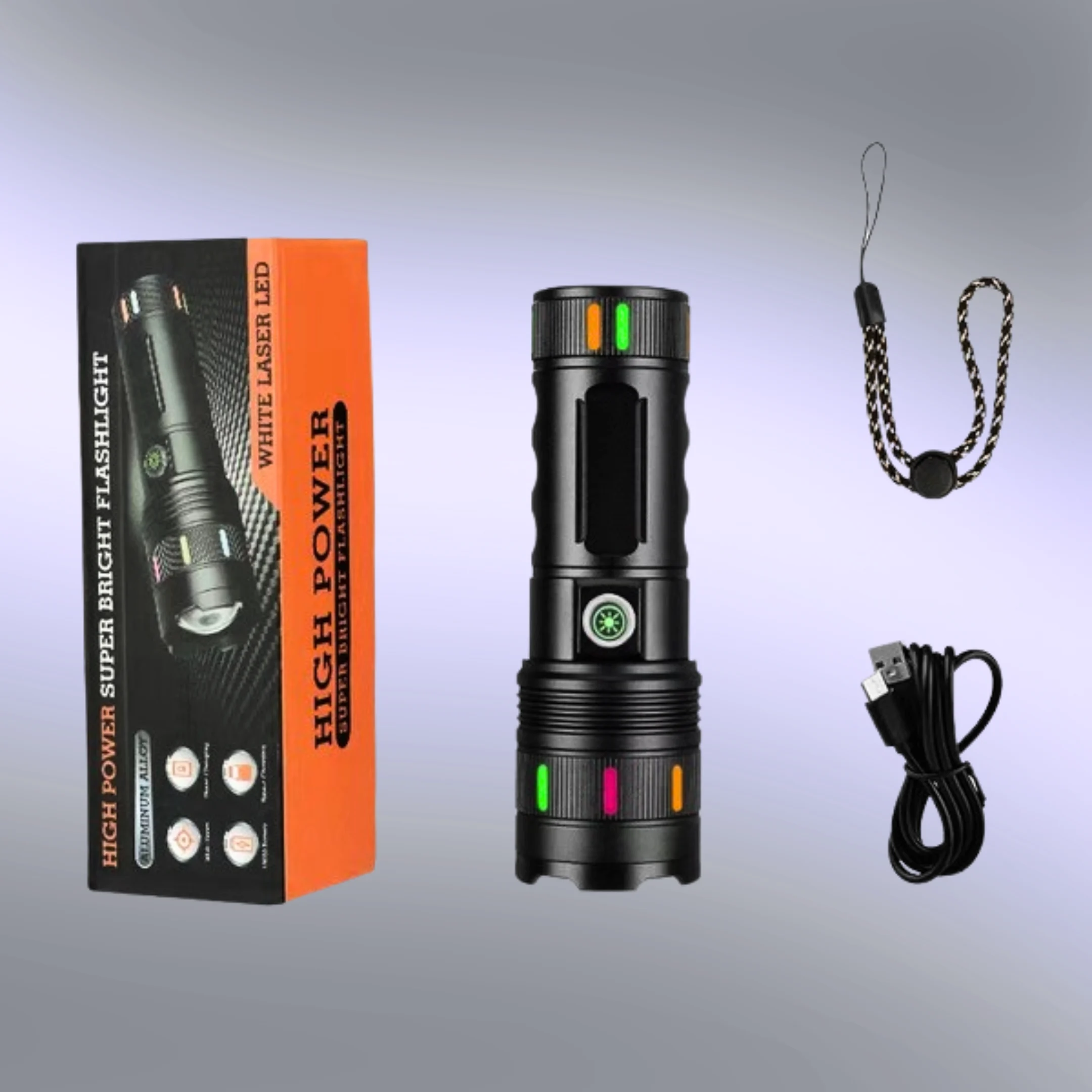 D-Sanford Super Bright Flashlight – White Laser LED Made in Japan 30000mAh Light