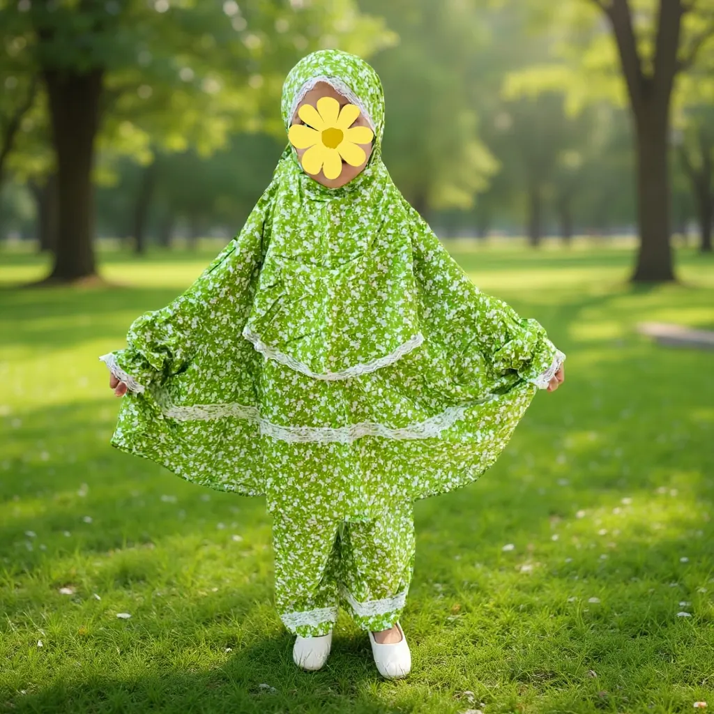 Kids Cotton Khimar Set D-KCK126