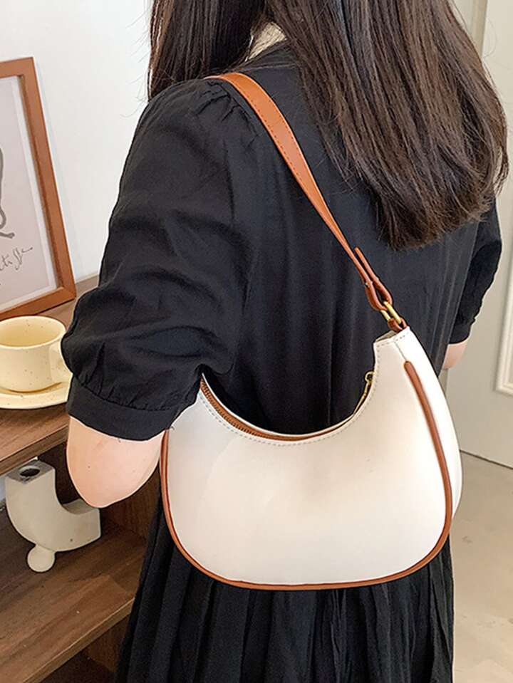 Imported Premium Ladies Handbag White Brown (EDP-1137)