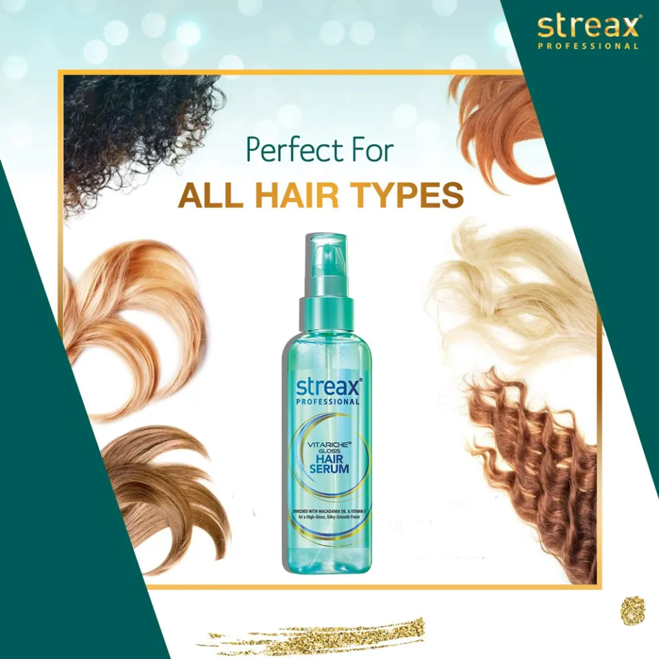 Hair Serum for Women - Streax Pro / Professional Vitariche Gloss Hair Serum - 115ml (E-2337)