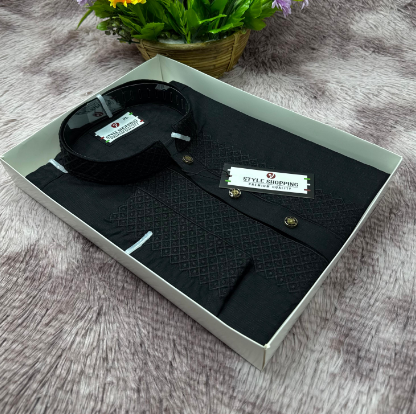 Black Embroidery Panjabi (EDP-3352)