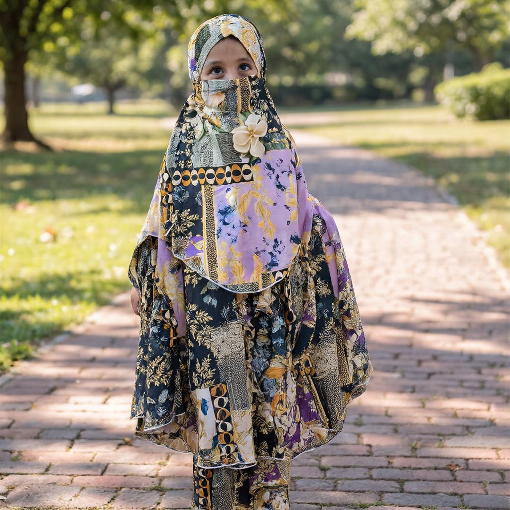 Kids Cherry Khimar Set D-KCKS128