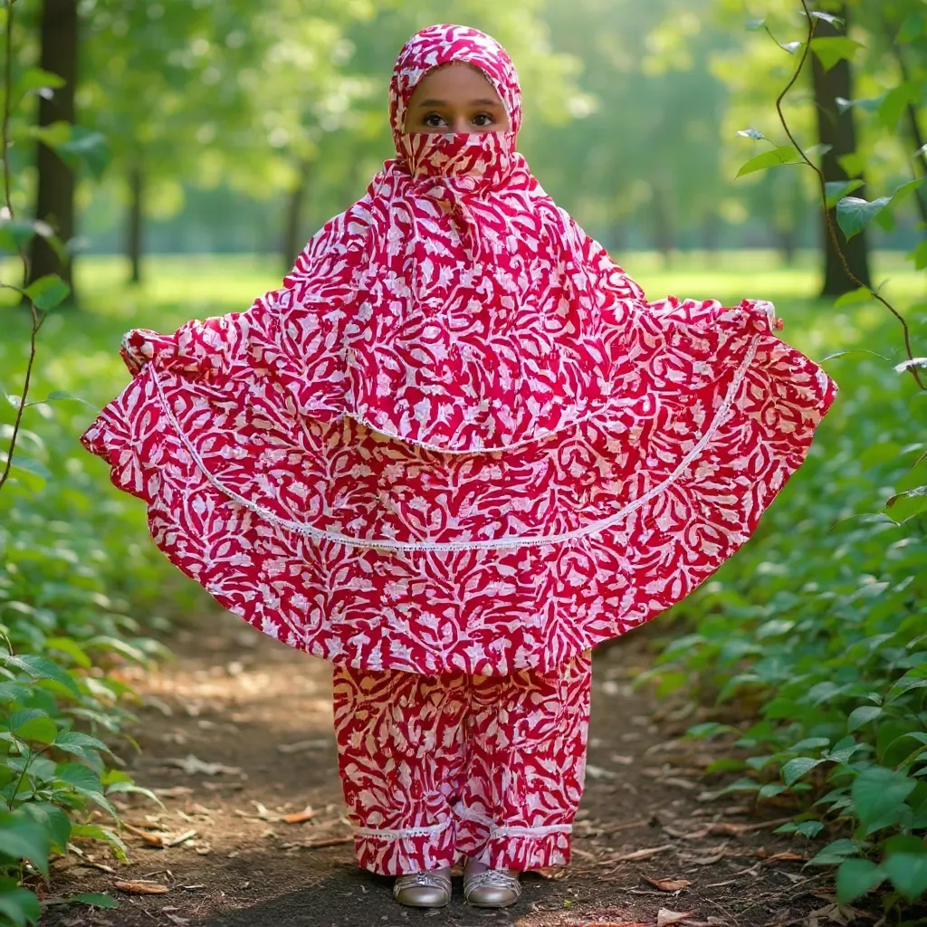 Kids Cotton Khimar Set D-KCK106