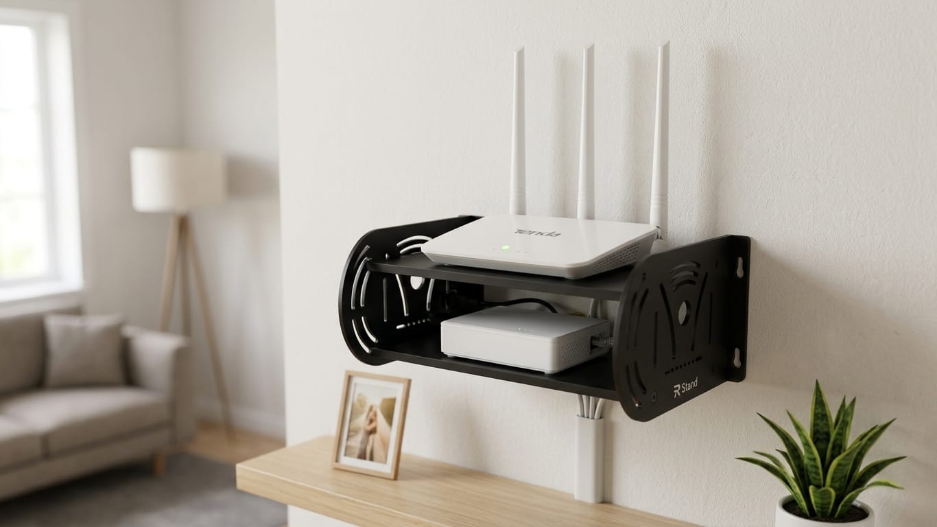 Double Layer Wall Mount Router Stand (EDP-3660)