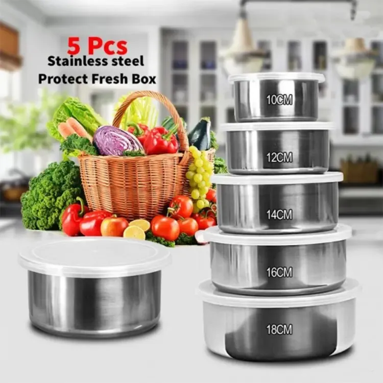 Protects Stainless Steel Fresh Box-5 pcs (E-1907)