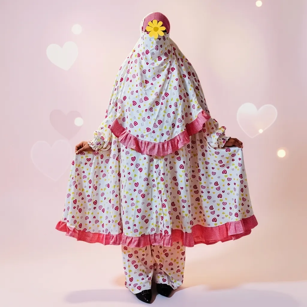 Cherry Georgette Fabric Khimar Set D-CG137
