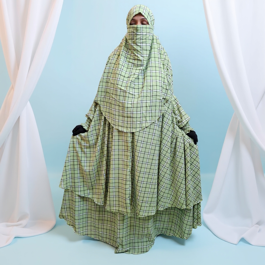 Cherry Georgette Fabric Khimar Skart Set D-CG128