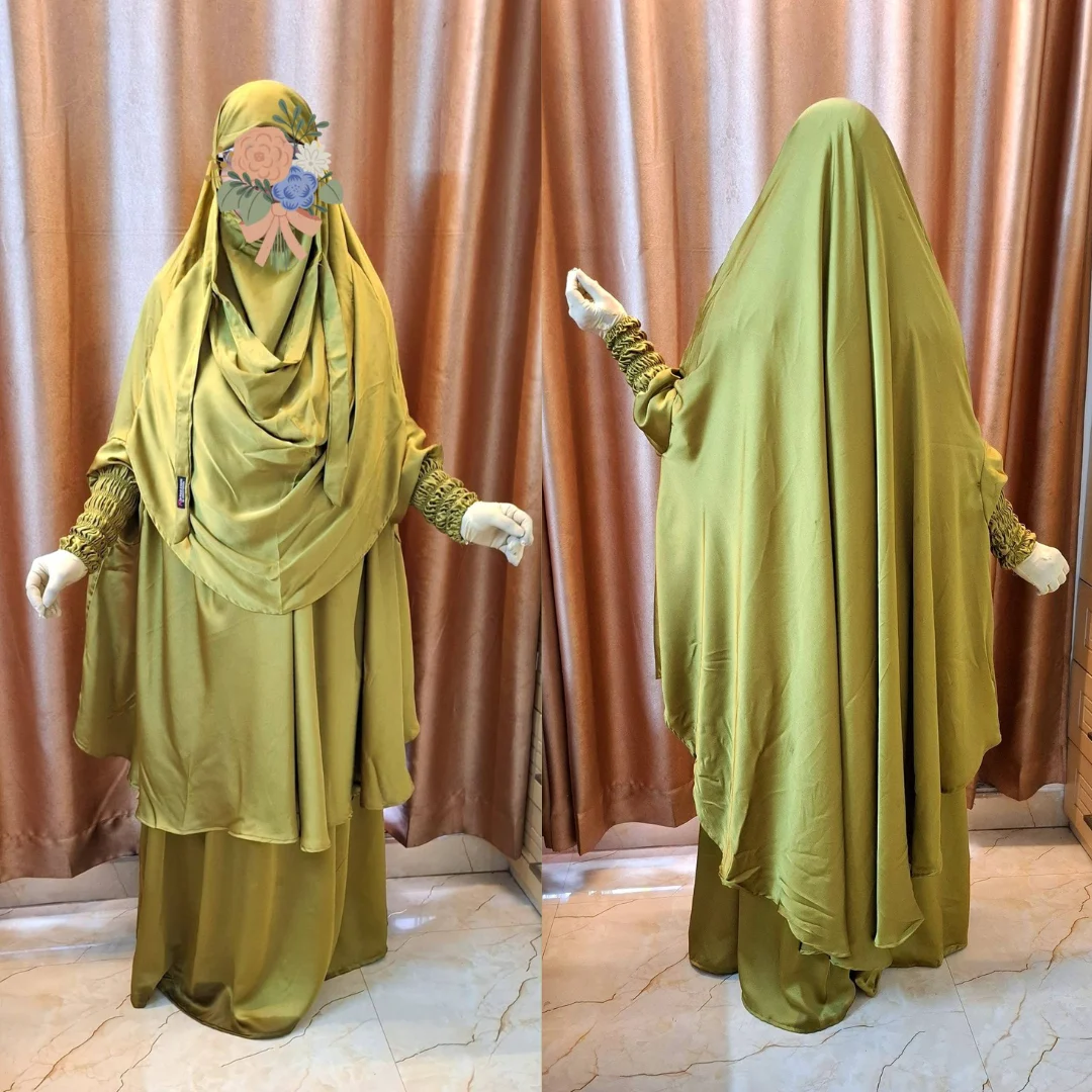 Dubble Part Cherry Georgette Fabric khimar scarf Set D-CG108