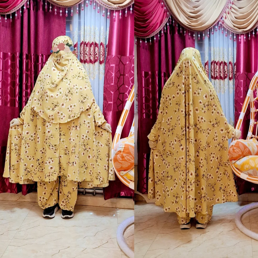 Cherry Georgette Fabric Khimar Set D-CG103