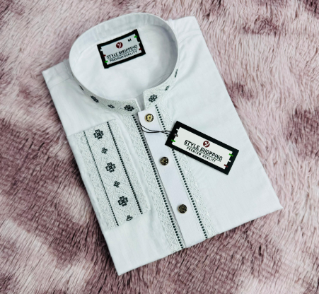 White Color Embroidery Punjabi (EDP-3332)