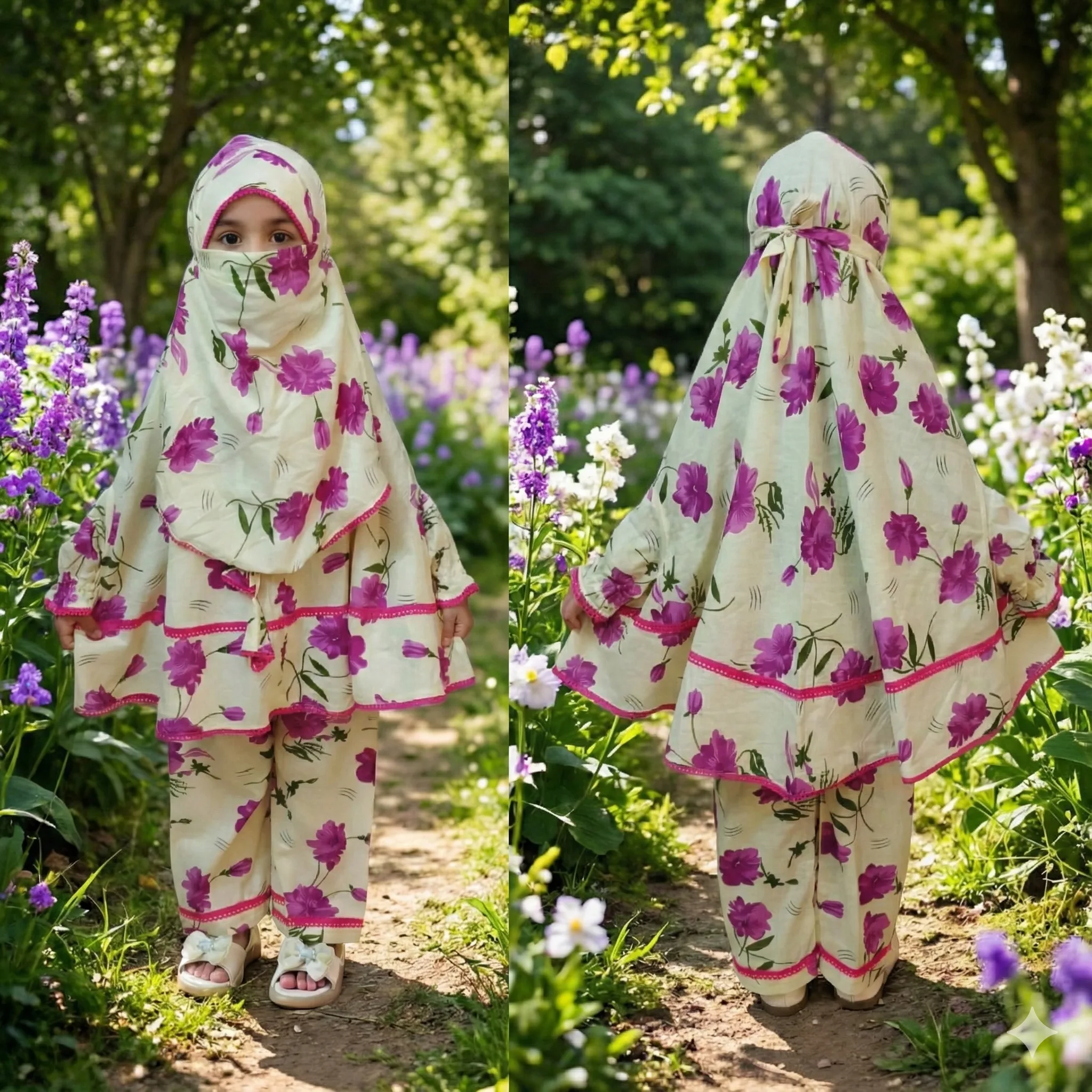 Kids Cotton Khimar Set D1-KCK109