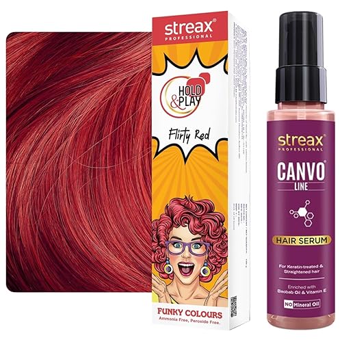 Streax Professional Hold and Play Funky Hair Colour Flirty Red 100gm (EDP-2880)