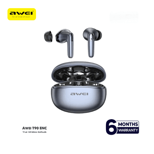 Awei T90 2 in 1 ENC Wireless Bluetooth Earbuds With Mic Noise Reduction Headphones ( 6-Month Official Warranty ) (EDP-3110)