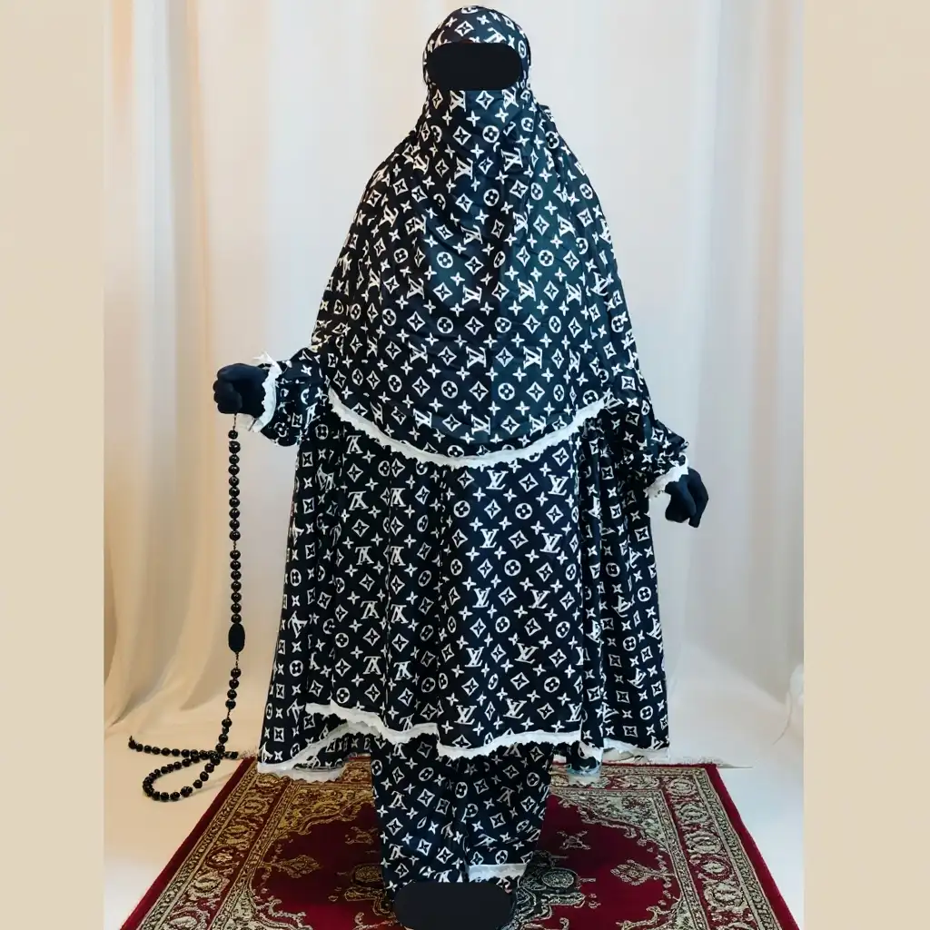 Lilen Fabric Khimar Set D-LF121