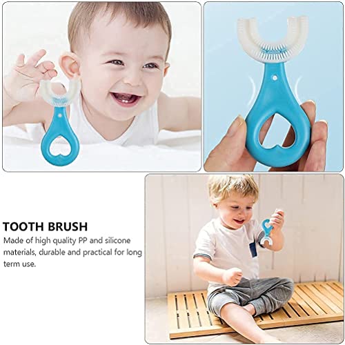 U-Shaped Toothbrush For Kids / Toddler - Toothbrush with Food Grade Soft Silicone Brush Head - Manual Whole Mouth Toothbrush for Kids Age 6-12 Year - 360° Oral Teeth Cleaning Design (EDP-2902)