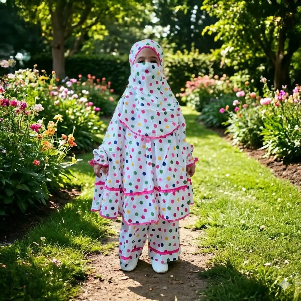 Kids Cotton Khimar Set D-KCK112