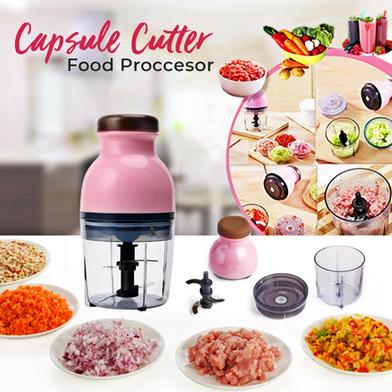 Powerful Speed Electric Capsule Cutter & Blander food Processor Pink (E-1913)
