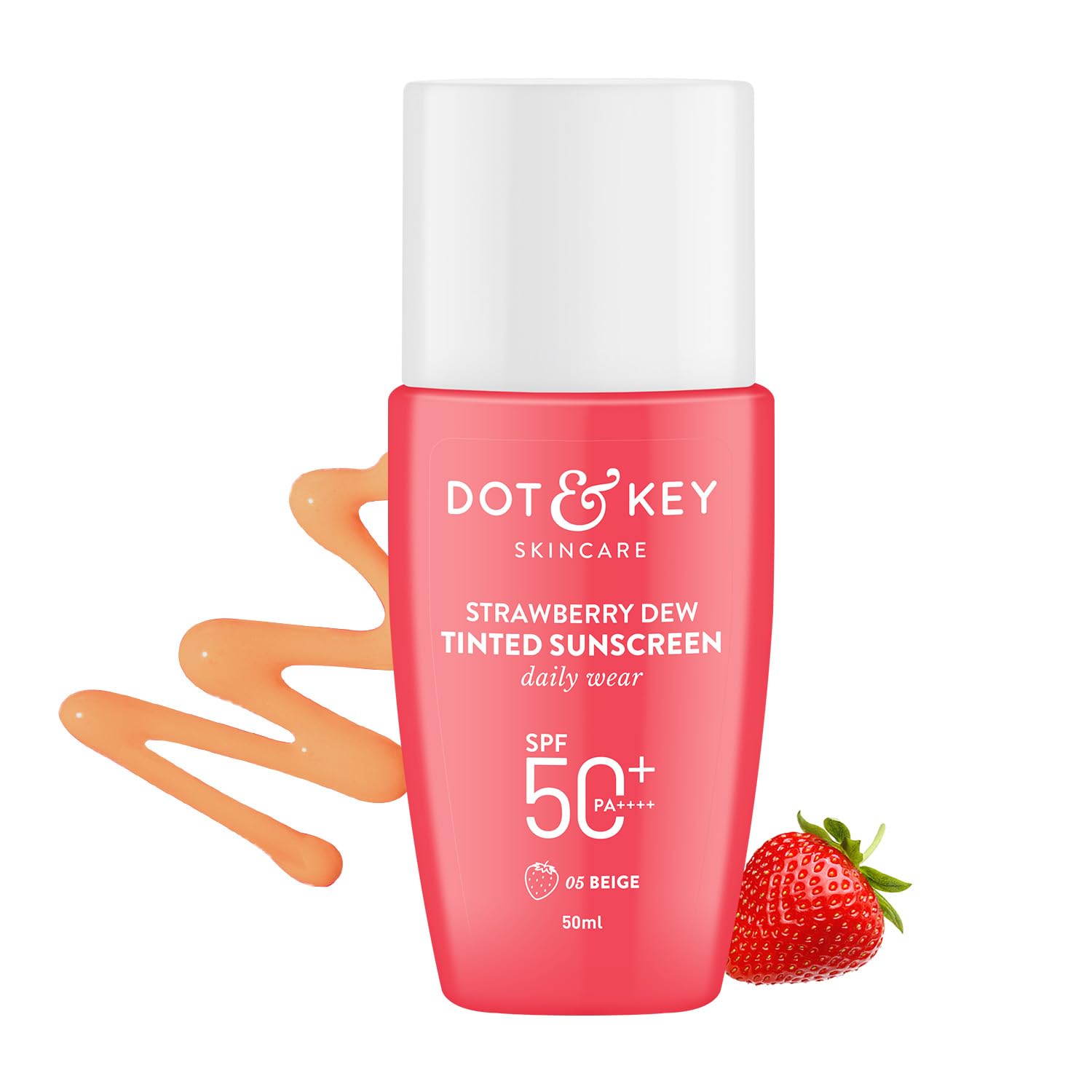Dot & Key Strawberry Dew Tinted Sunscreen 50ml SPF50+ Beige | Made in India (EDP-3492)