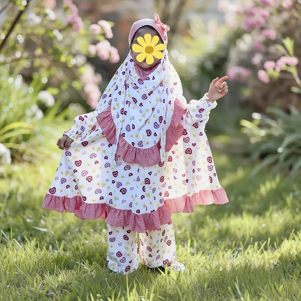 Kids Cherry Khimar Set D1-KCKS124