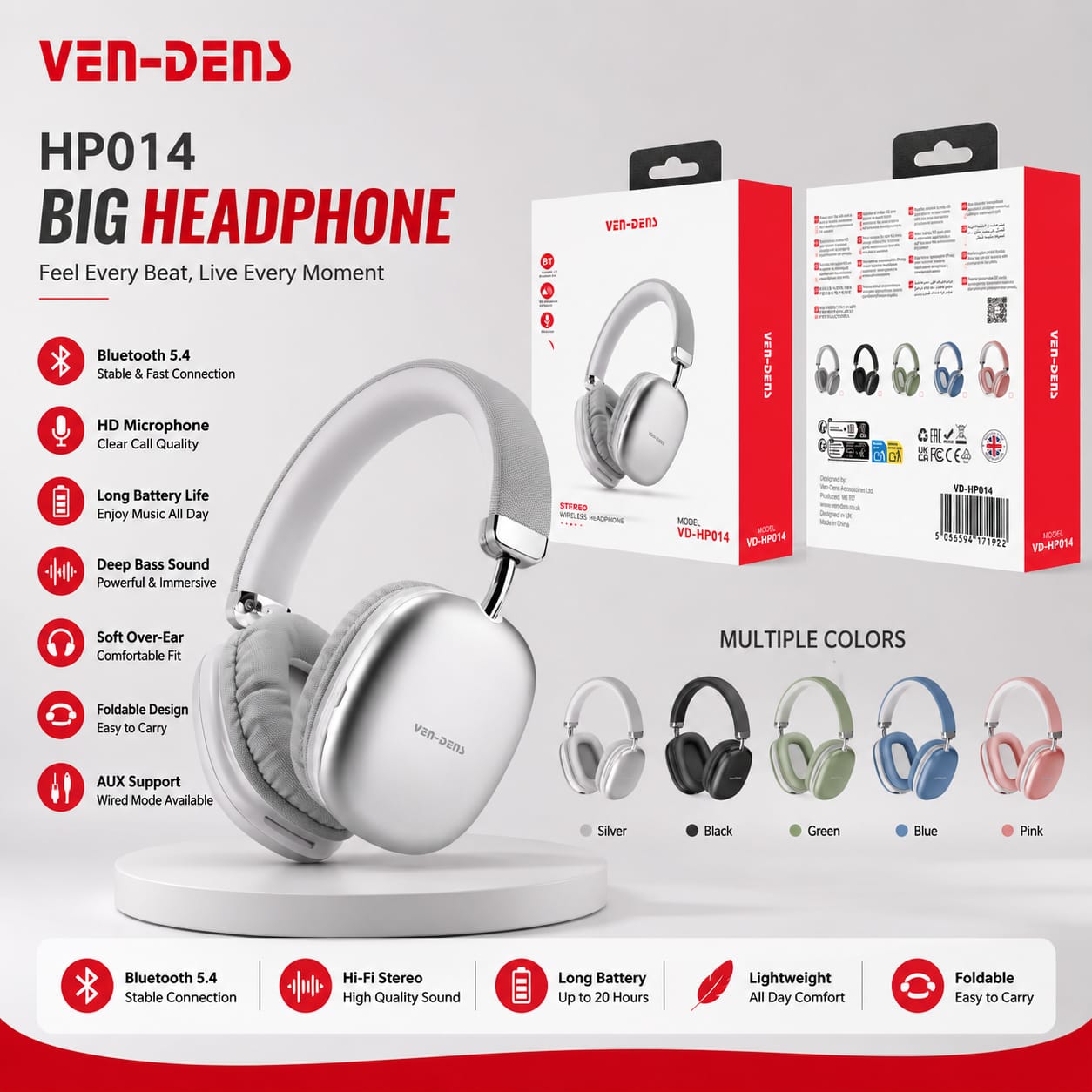 VEN-DENS HP014 BIG HEADPHONE (EDP-3641)