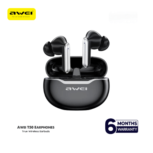 Awei T50 Wireless Headphones Bluetooth 5.3 Earbuds With Mic ( 6-Month Official Warranty ) (EDP-3107)