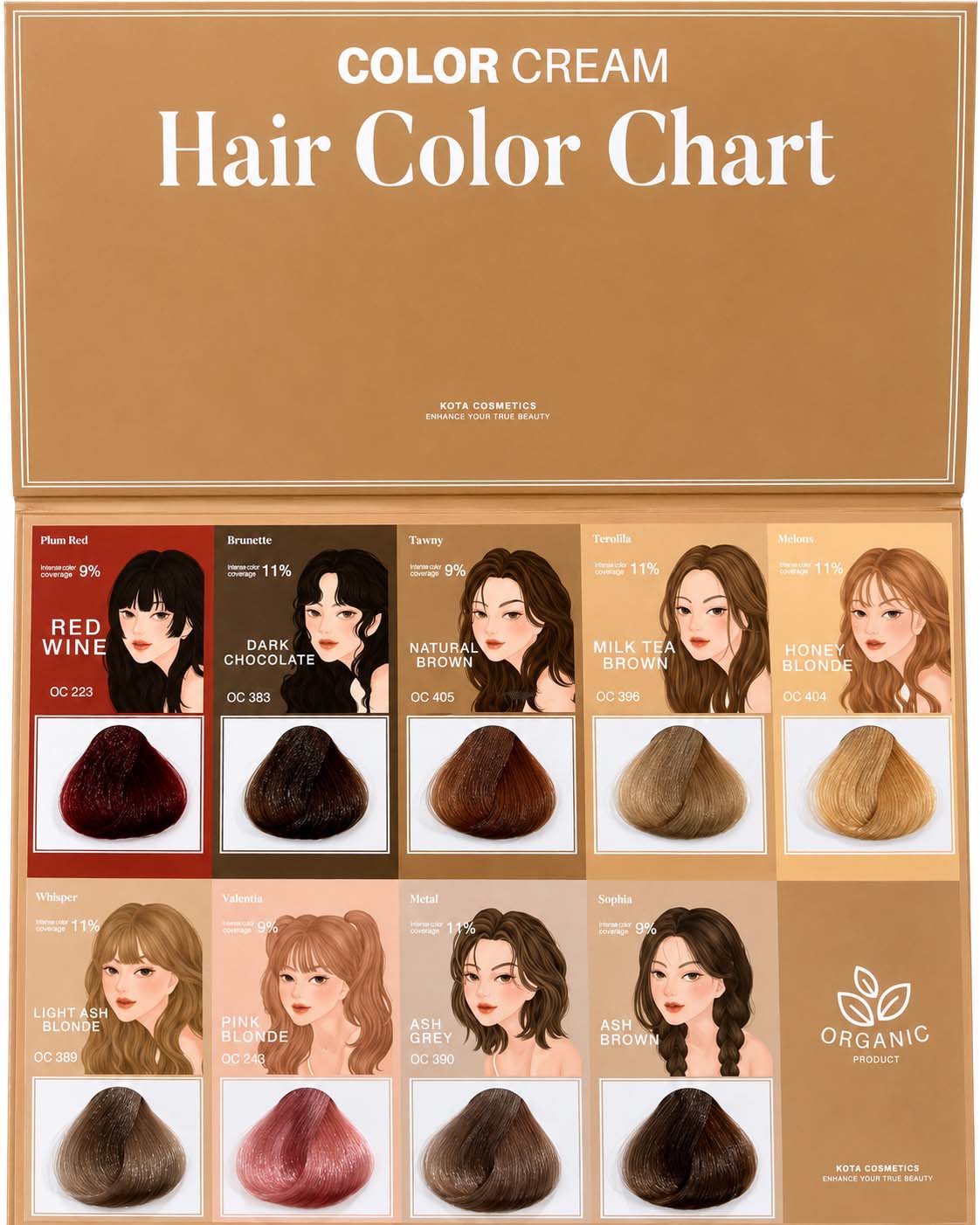 KOTA Hair Color Cream 100g | All Color Available (EDP-2359)