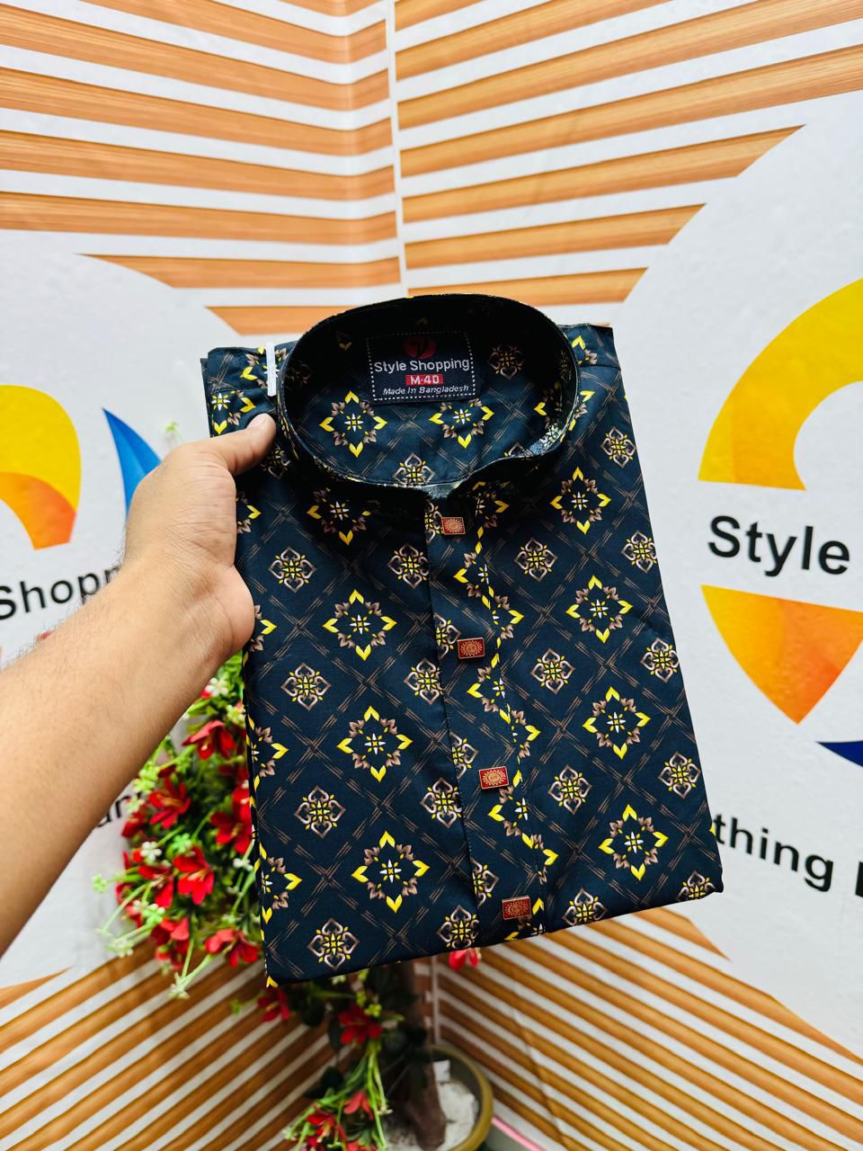 Men’s Cotton Screen Print Panjabi (EDP-1304)