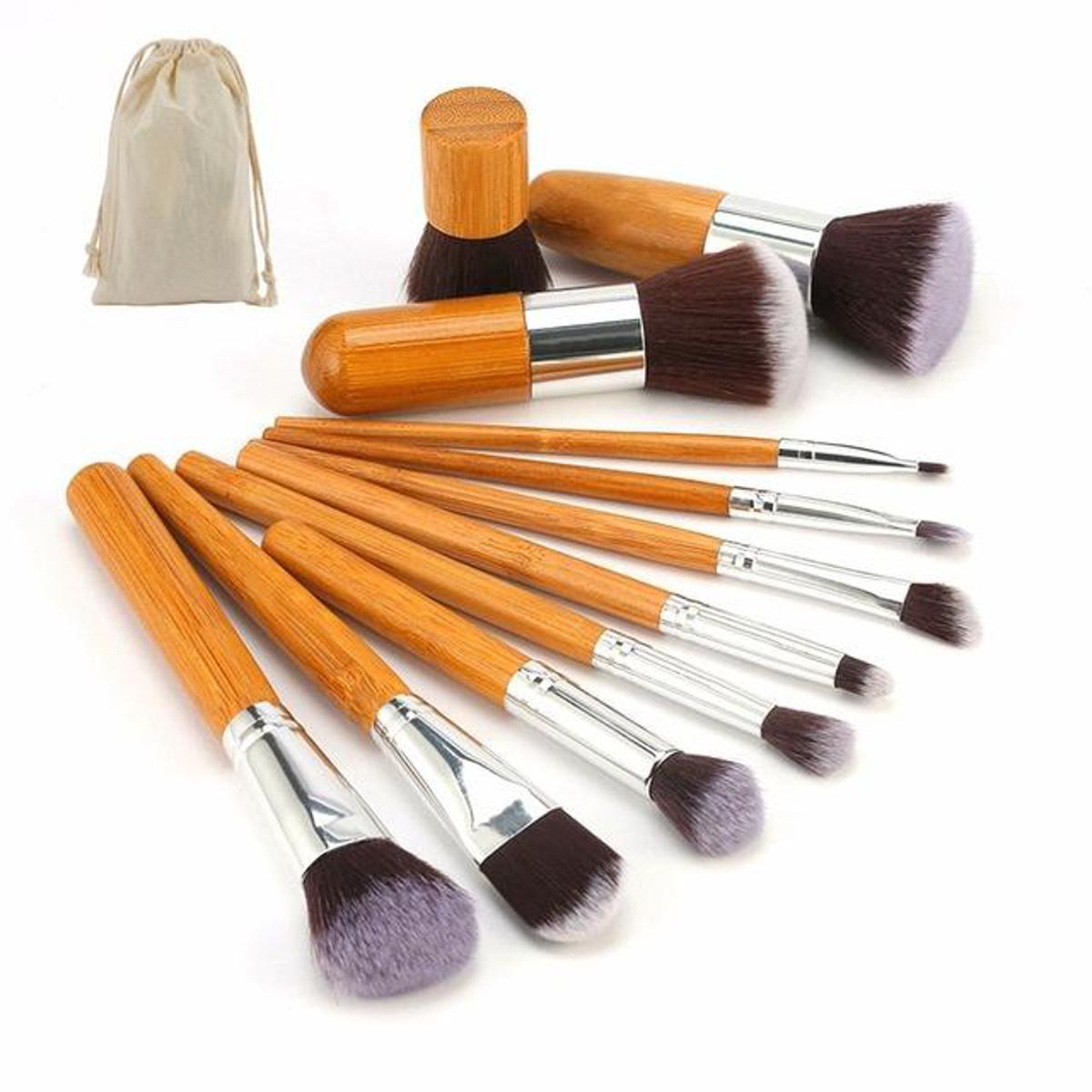 Bamboo Make Up Brush set | 11pcs (E-2233)