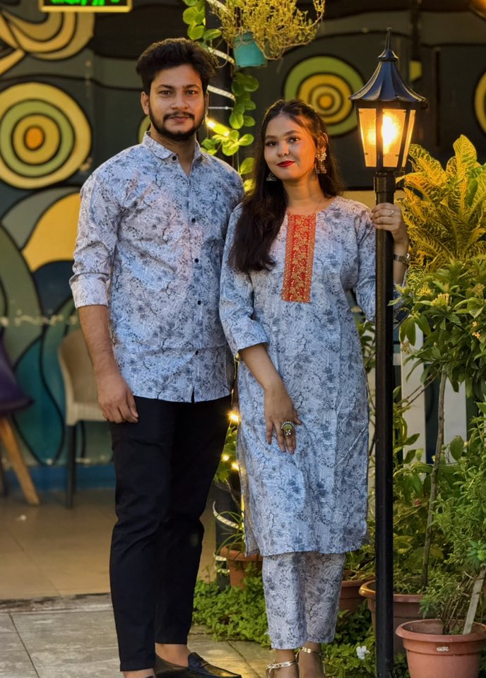 Matching Couple Dress | 2 Pcs and shirt E-3517
