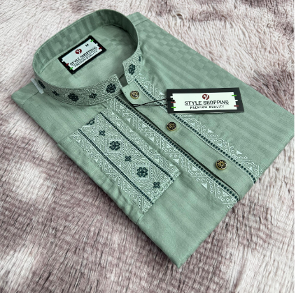 Mint Color Embroidery Panjabi (EDP-3330)