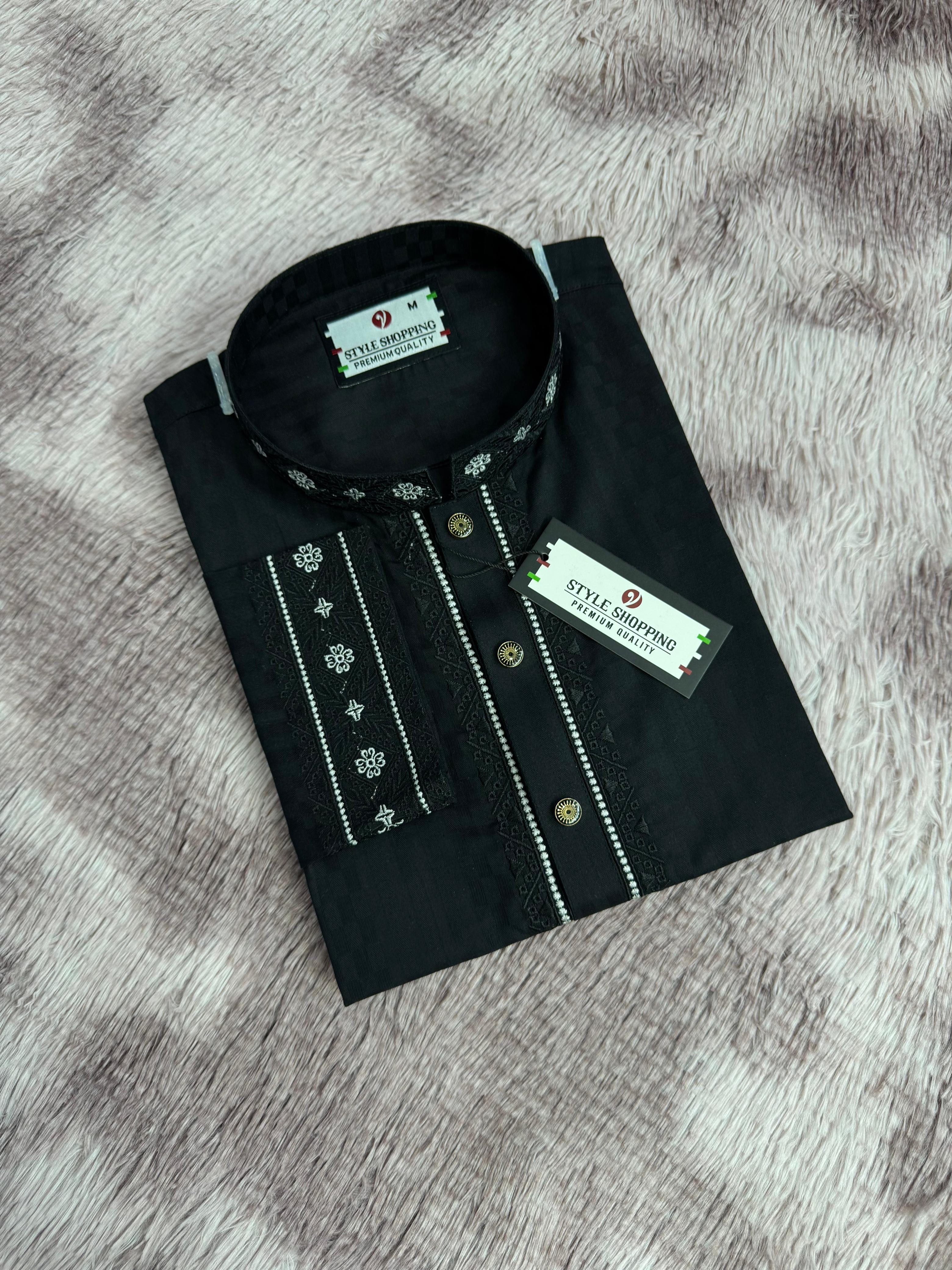 Black Color Embroidery Punjabi (EDP-3331)