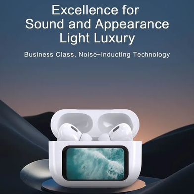 A9 Pro Airpods ANC/ENC Noise Reduction, Touch Control With LED Display White TWS (EDP-1817)