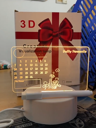 Night Light, Transparent Note Board Erasable Writing Message Board Home Desktop Small Whiteboard Table Lamp (EDP-3123)